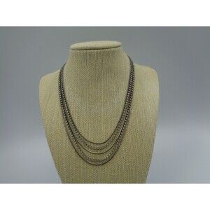 Vintage Mid Century 5-Strand Rhinestone Choker Necklace 16"